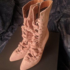Teleport Mauve Coven Heeled Lace-up Boots